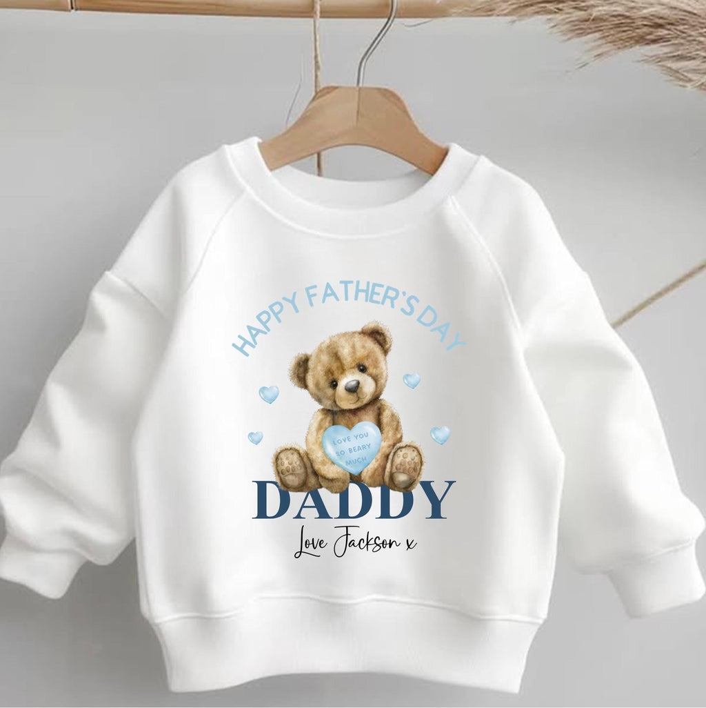 Personalised Father's Day Teddy Bear  Sweatshirt - available in blue or pink