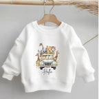 Personalised Safari  Sweatshirt: Animal Theme, Custom Name