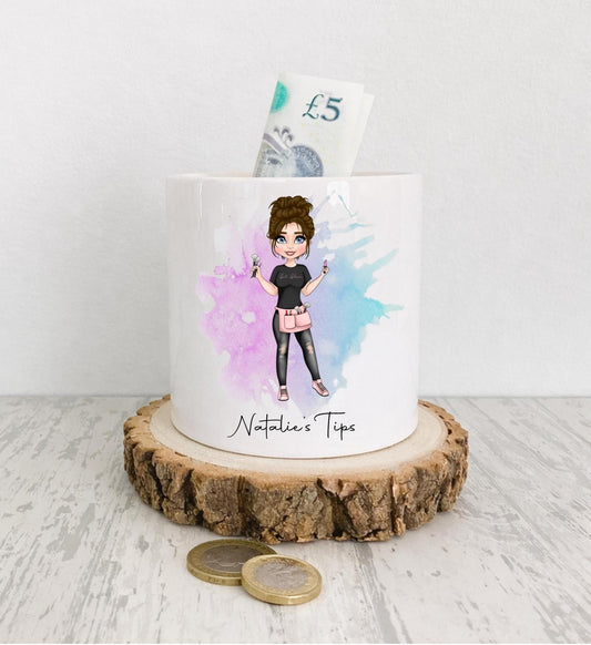 Personalised MUA Makeup Artist Tip Jar, gift for makeup artist, gift for MUA, MUA moneybox