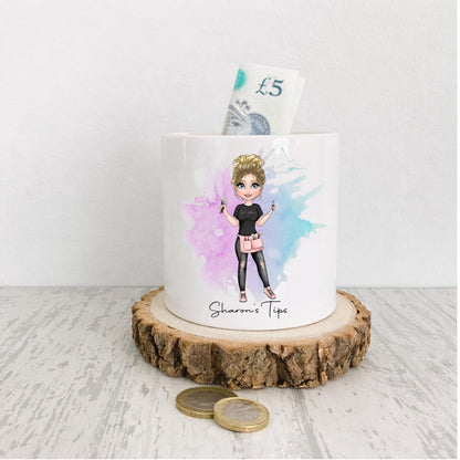 Personalised MUA Makeup Artist Tip Jar, gift for makeup artist, gift for MUA, MUA moneybox