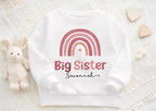 Personalised Big Sister Rainbow Sweatshirt, new baby announcement gift for sister, new sister gift