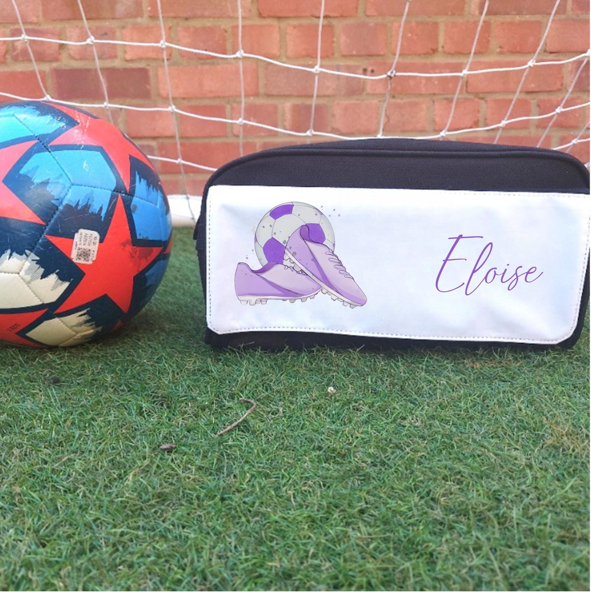 Personalised Lilac Football Boot Bag: football gifts for girls, personalised boot bag