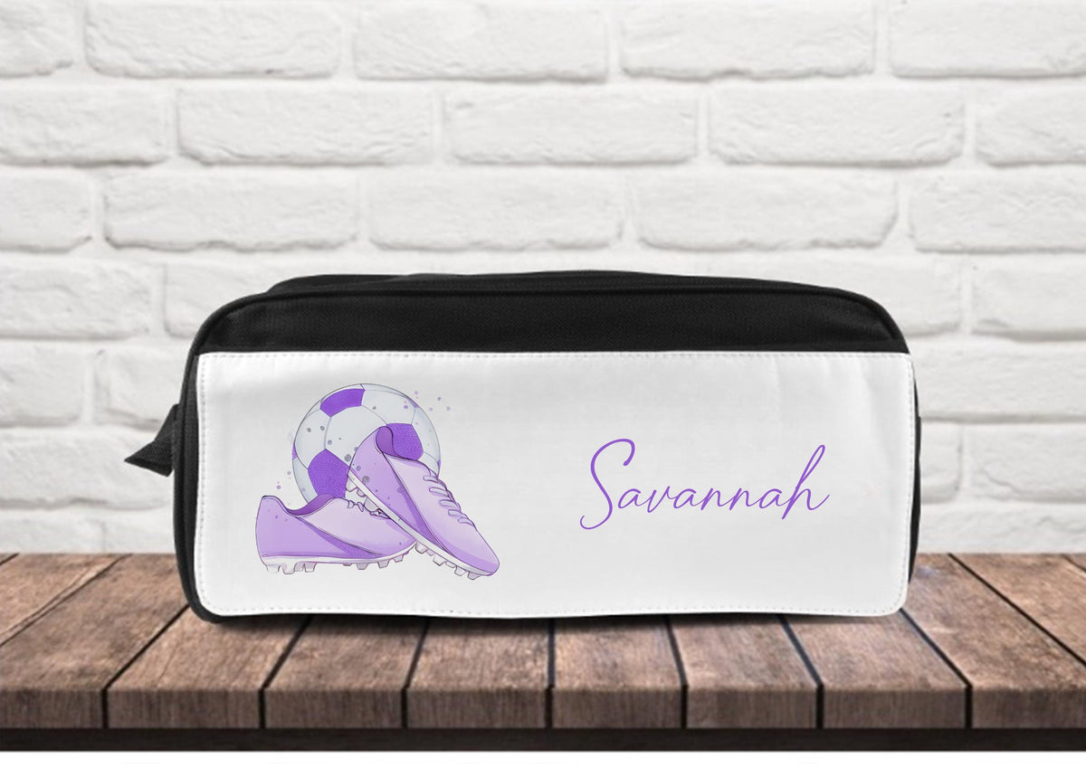 Personalised Lilac Football Boot Bag: football gifts for girls, personalised boot bag