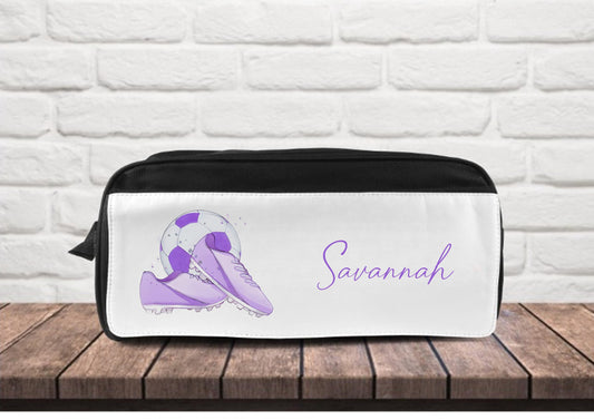 Personalised Lilac Football Boot Bag: football gifts for girls, personalised boot bag