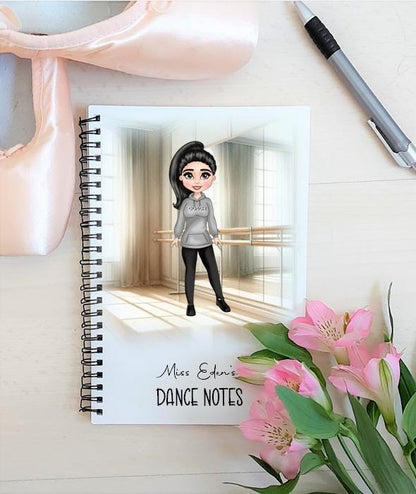 Personalised Dance Teacher Notebook, dance coach notes, notebook for dance, personalised notebook for dance class