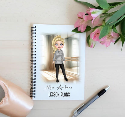 Personalised Dance Teacher Notebook, dance coach notes, notebook for dance, personalised notebook for dance class