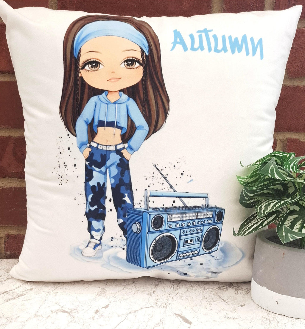 Personalised Hip Hop Girl Cushion
