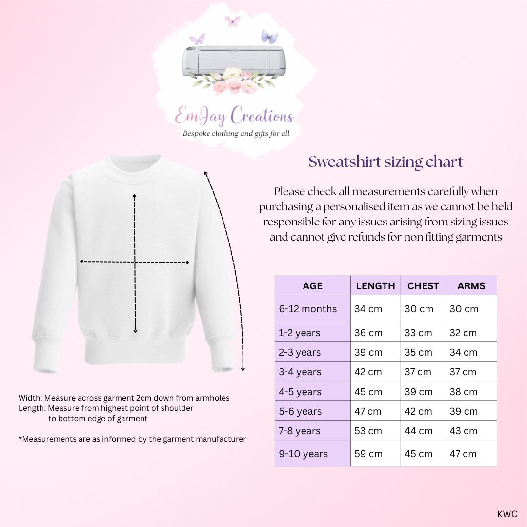 Personalised Big Sister pastel rainbow sweatshirt