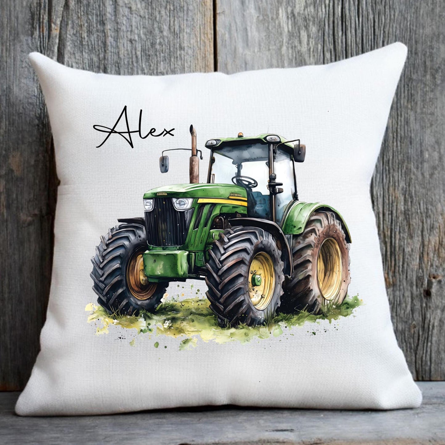 Personalised Tractor cushion, boys bedroom decor, boys farm themed room, boys tractor cushion