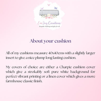 Personalised pencil sketched squirrel cushion, pencil drawn squirrel cushion, squirrel cushion