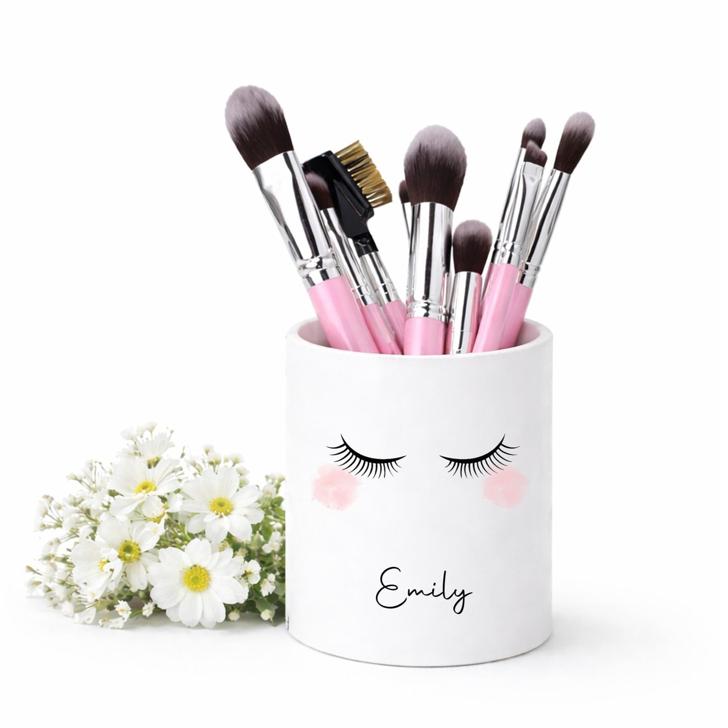 Personalised lashes Makeup Brush Holder Makeup brush Ceramic Pot
