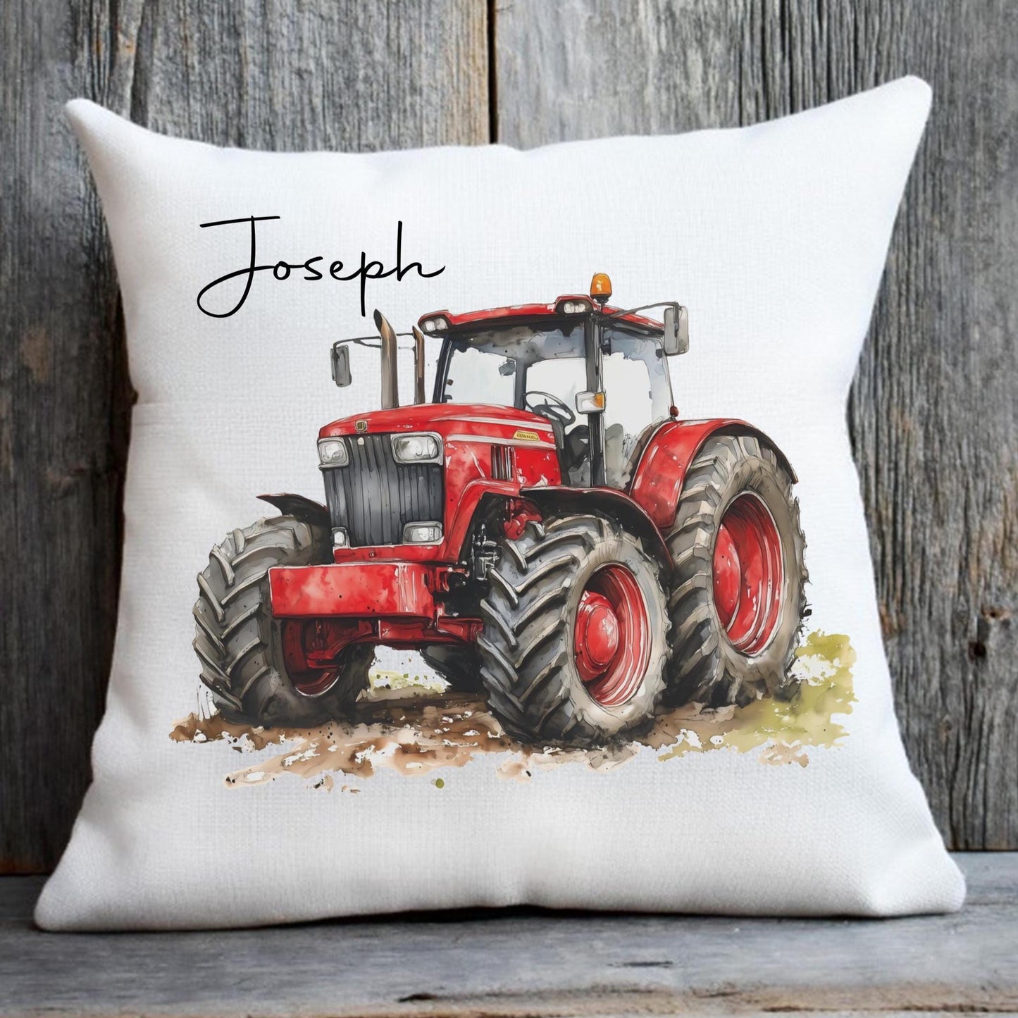 Personalised Tractor cushion, boys bedroom decor, boys farm themed room, boys tractor cushion