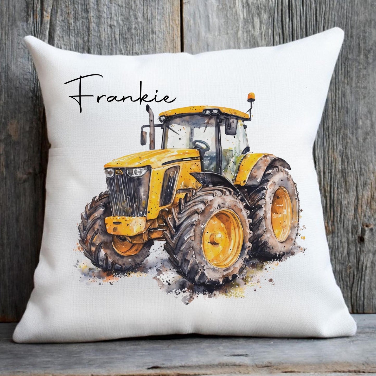 Personalised Tractor cushion, boys bedroom decor, boys farm themed room, boys tractor cushion