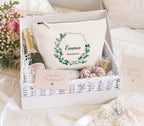 personalised Bridal Party Makeup Bag: Eucalyptus Wreath Gift