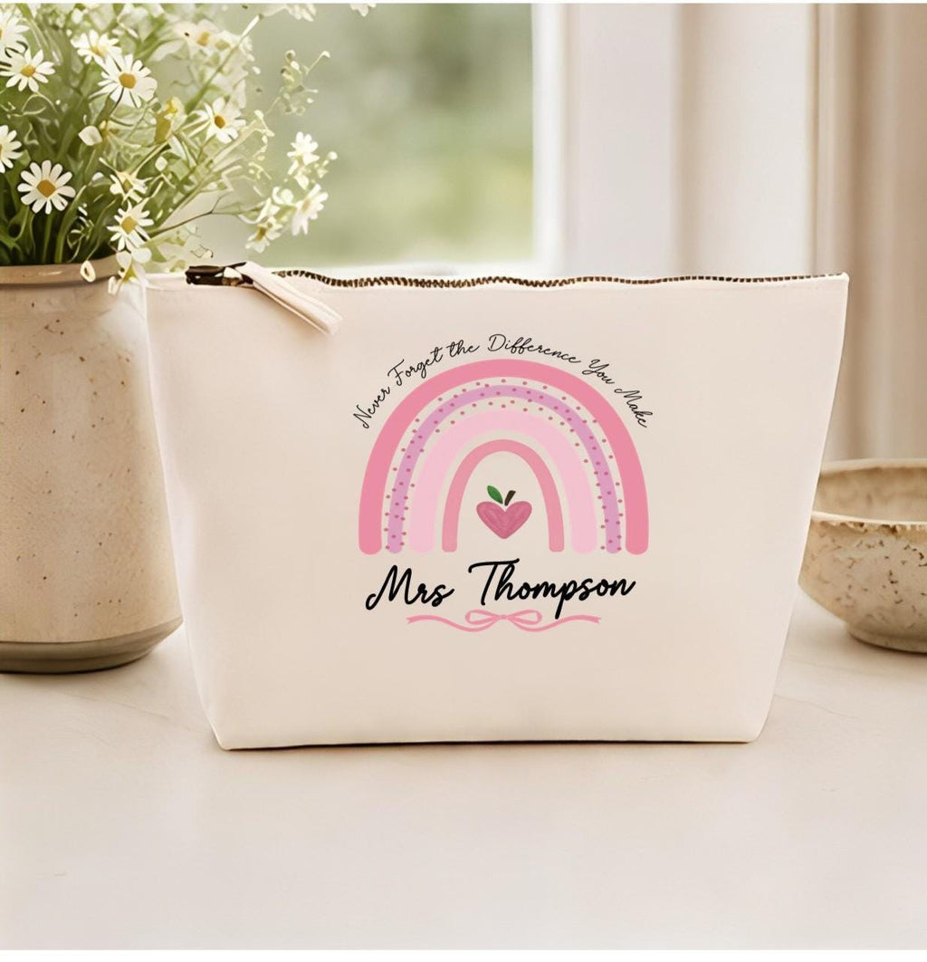 Personalised teacher pencil case, teacher accessory pouch, rainbow teacher pencil case, teacher gifts