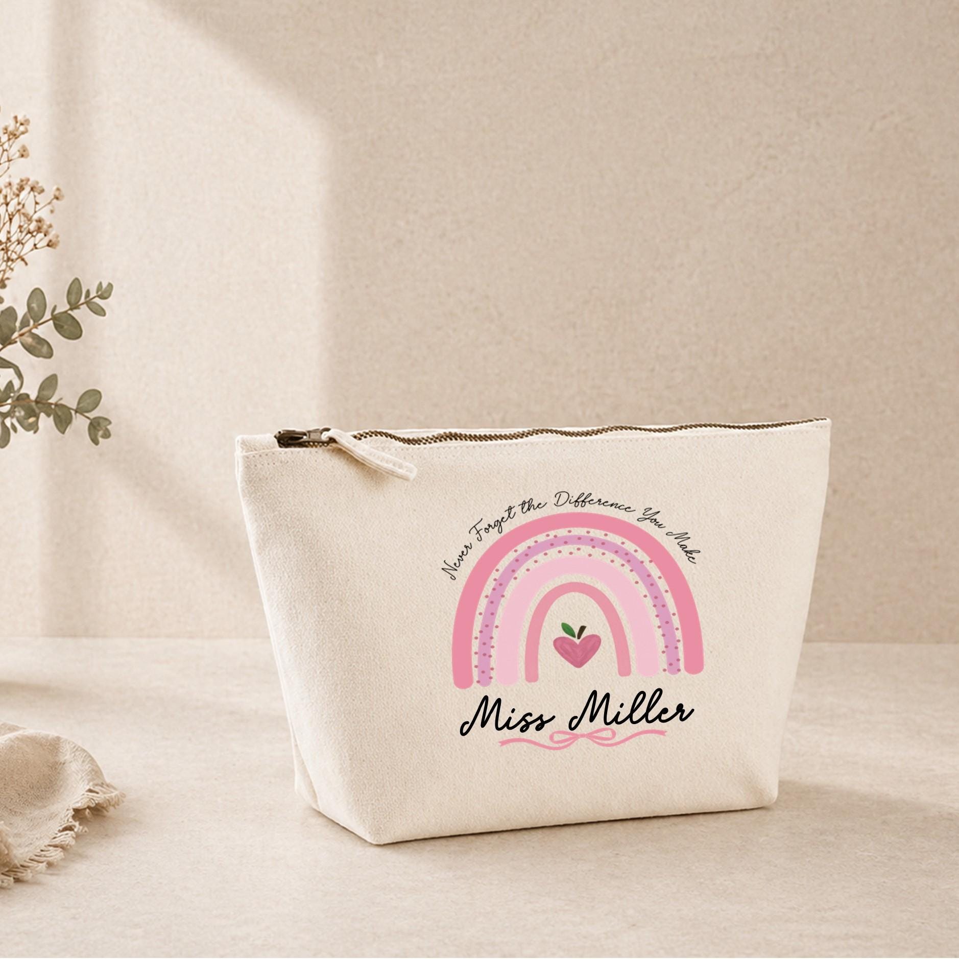 Personalised teacher pencil case, teacher accessory pouch, rainbow teacher pencil case, teacher gifts
