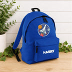 Personalised space theme school backpack, back to school kit, personalised space rocket bag
