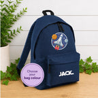 Personalised space theme school backpack, back to school kit, personalised space rocket bag
