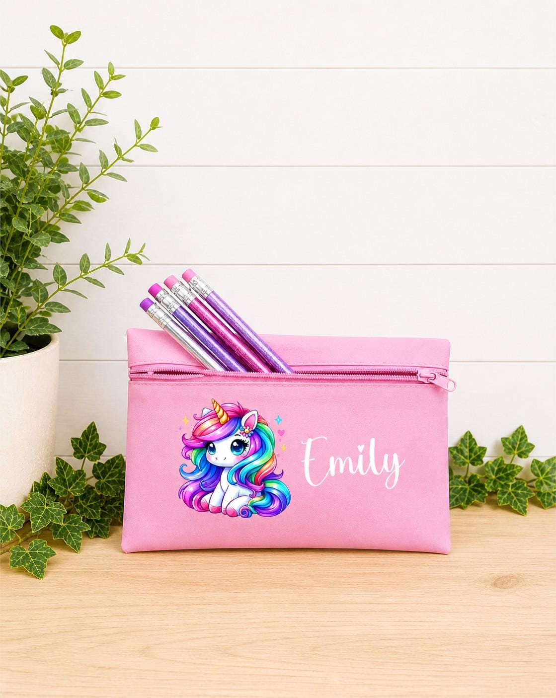 Personalised unicorn pencil case