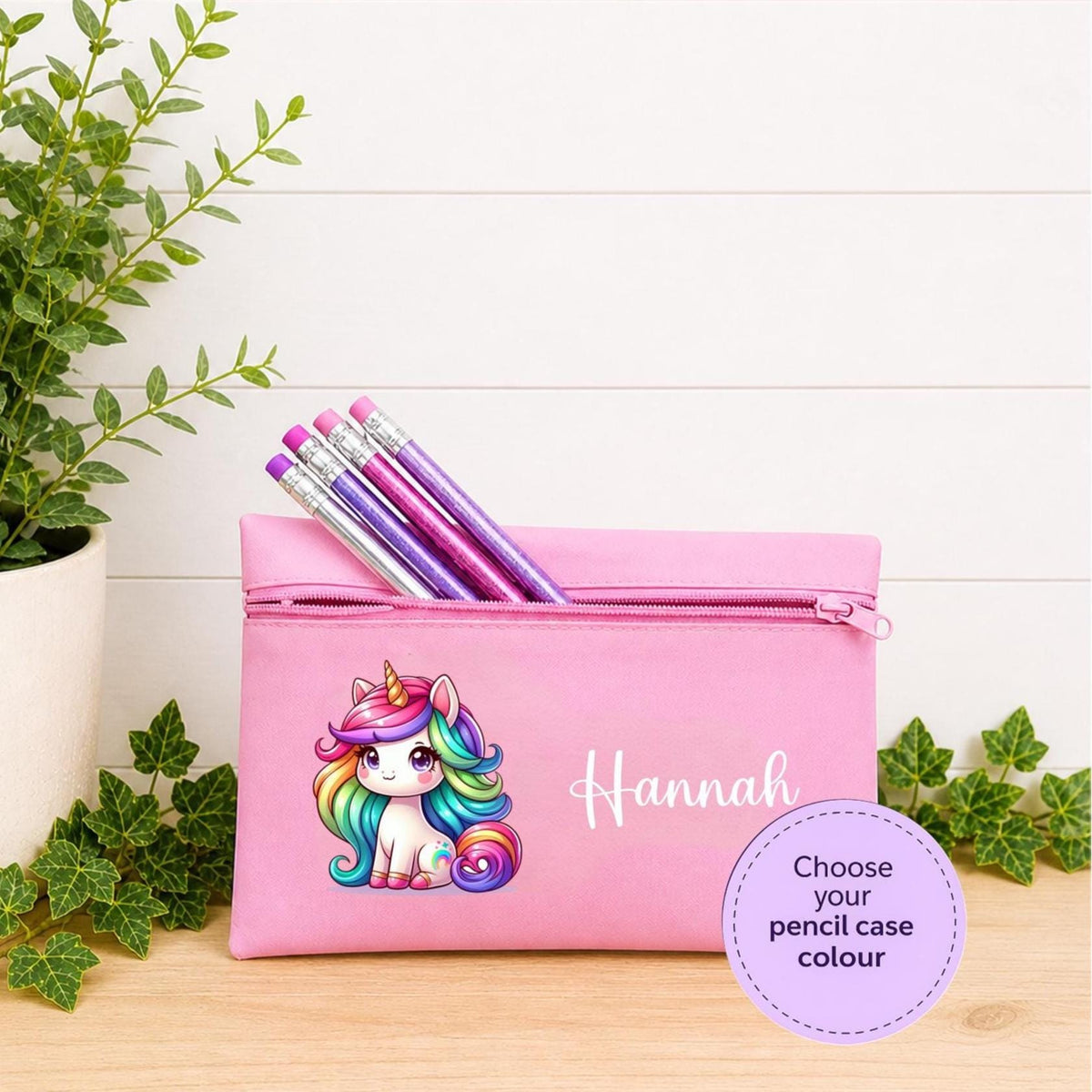 Personalised unicorn pencil case