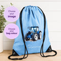 Personalised Tractor Drawstring Bag - choose your bag colour and tractor image
