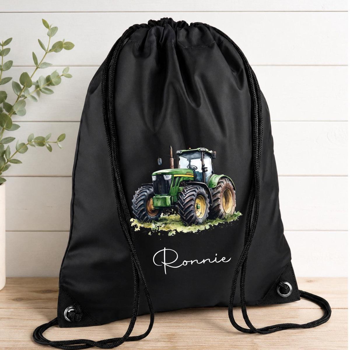 Personalised Tractor Drawstring Bag - choose your bag colour and tractor image