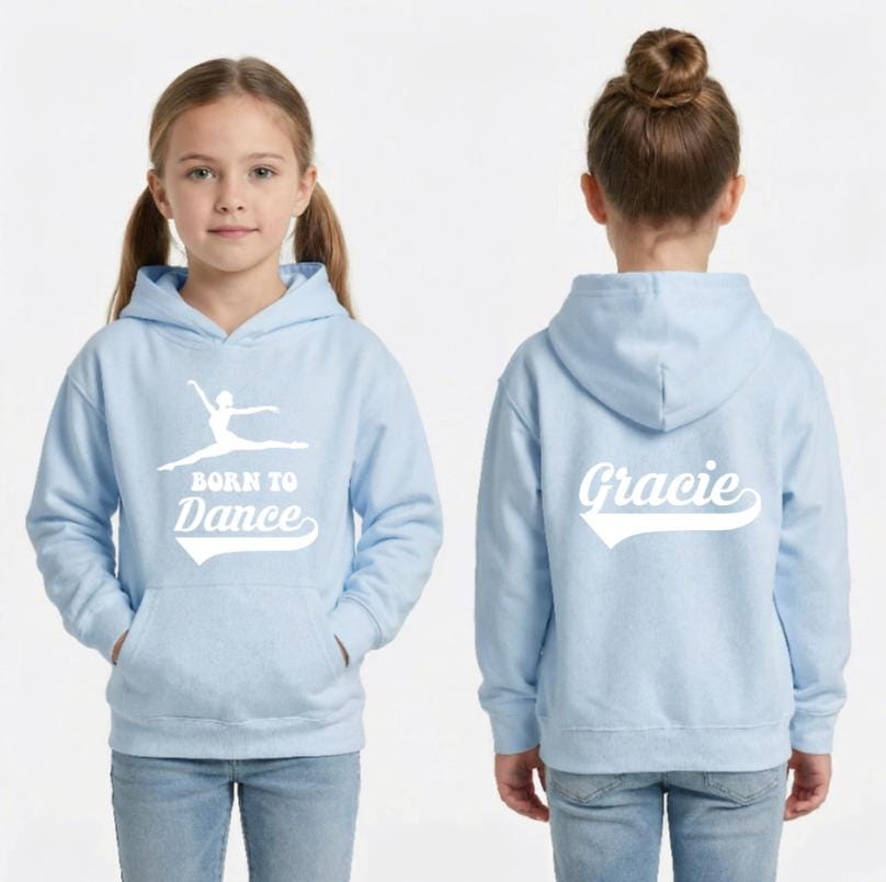Personalised Born to Dance Ballet Hoodie, Dance Gift for Girls