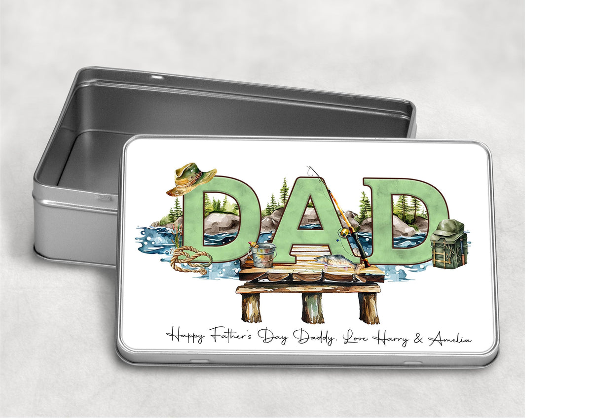 Personalised Dad fishing tin