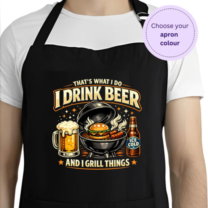 Personalised Drink Beer & Grill Things Apron