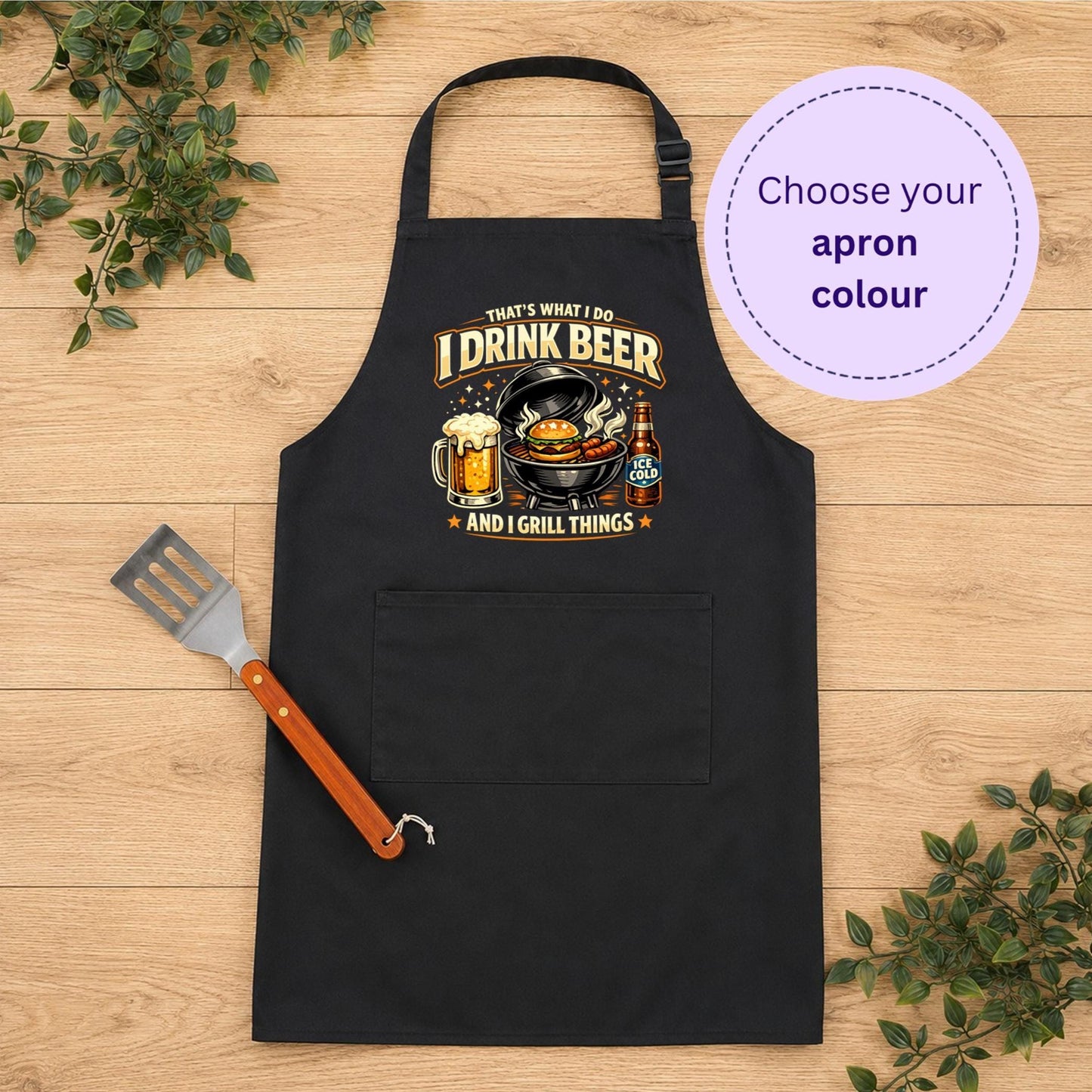 Personalised Drink Beer & Grill Things Apron