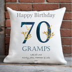 Personalised 70th Birthday Cushion for Dad, 70th Birthday cushion, 70th birthday gift for Grandad
