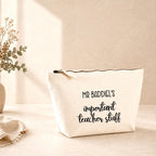 Personalised teacher pencil case, teacher accessory pouch, important teacher stuff bag, teacher gifts
