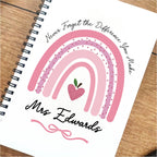 Personalised teacher rainbow Notebook: Rainbow Teacher Gift, end of term present for teacher, school gifts