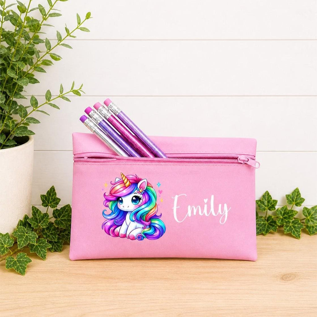 Personalised Unicorn Pencil Case, personalised pencil case, pink unicorn pencil case, personalised back to school gifts