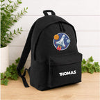 Personalised space theme school backpack, back to school kit, personalised space rocket bag