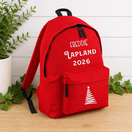 Personalised Lapland Backpack Kids | Christmas Travel Bag | Custom Name Rucksack | Santa Trip Bag | Holiday Backpack | Lapland 2026 Gift