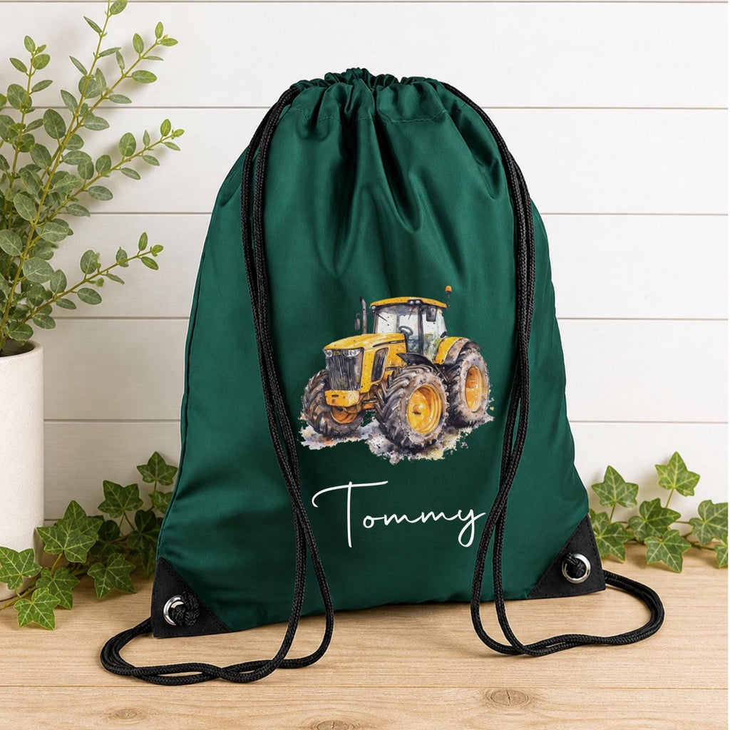 Personalised Tractor Drawstring Bag - choose your bag colour and tractor image