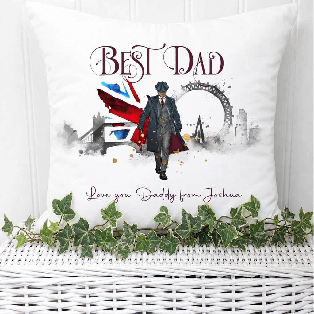 London themed Best Dad personalised cushion