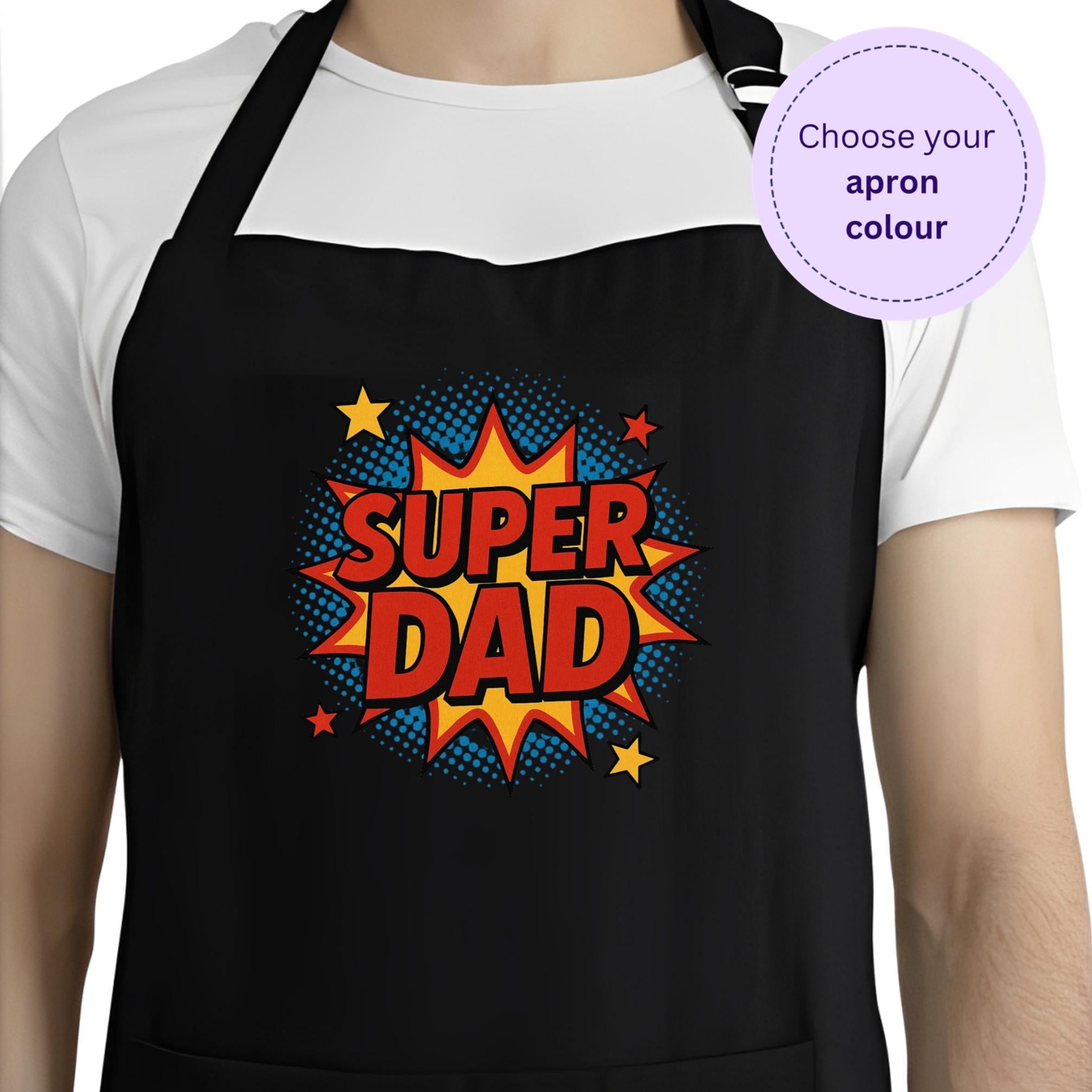 Personalised Super Dad Apron, Father's Day gift, BBQ apron, aprons for him