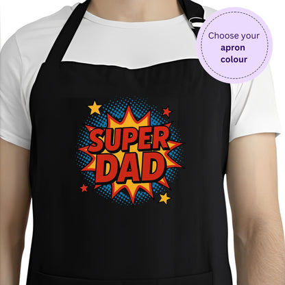 Personalised Super Dad Apron, Father's Day gift, BBQ apron, aprons for him