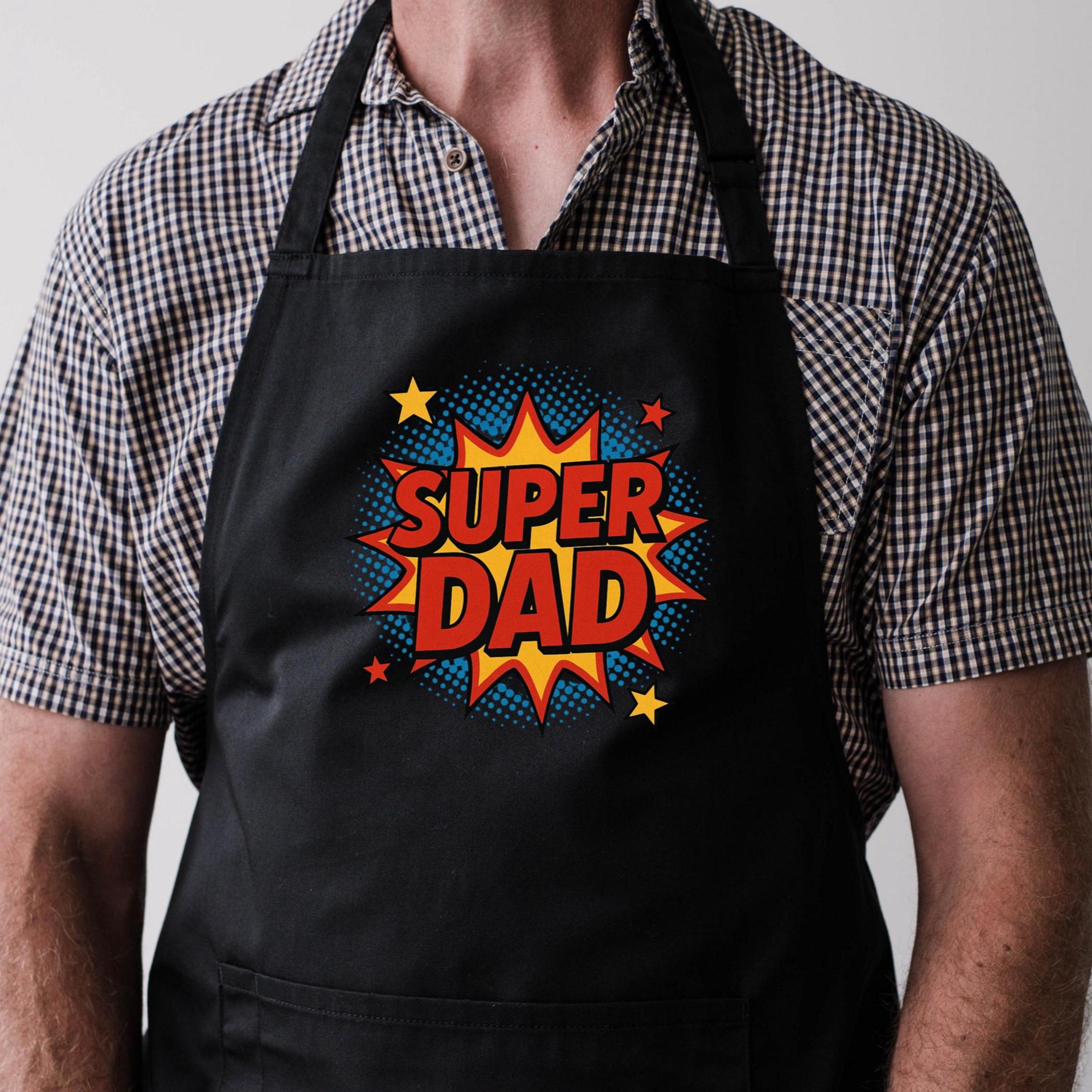 Personalised Super Dad Apron, Father's Day gift, BBQ apron, aprons for him