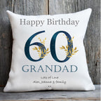 Personalised 60th Birthday Cushion for Dad, 60th Birthday cushion, 60th birthday gift for Grandad
