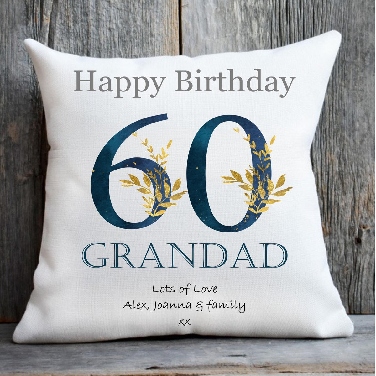 Personalised 60th Birthday Cushion for Dad, 60th Birthday cushion, 60th birthday gift for Grandad
