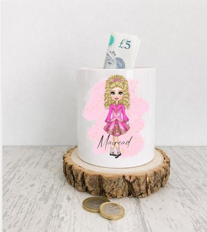 Personalised Irish Dancer Moneybox