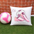 Personalised Pink Football Cushion: Girl's Bedroom Decor