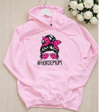 Personalised Messy Bun Horse Mum Hoodie
