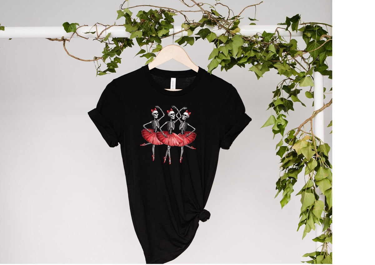 Skeleton Ballerina Halloween T-Shirt, Spooky Dance Gift