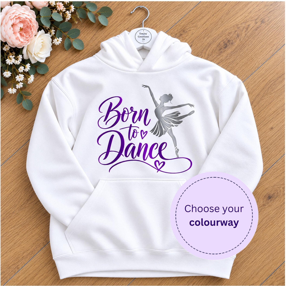 Personalised Born to Dance Hoodie, Custom Dance Hoodie, Ballet Gift