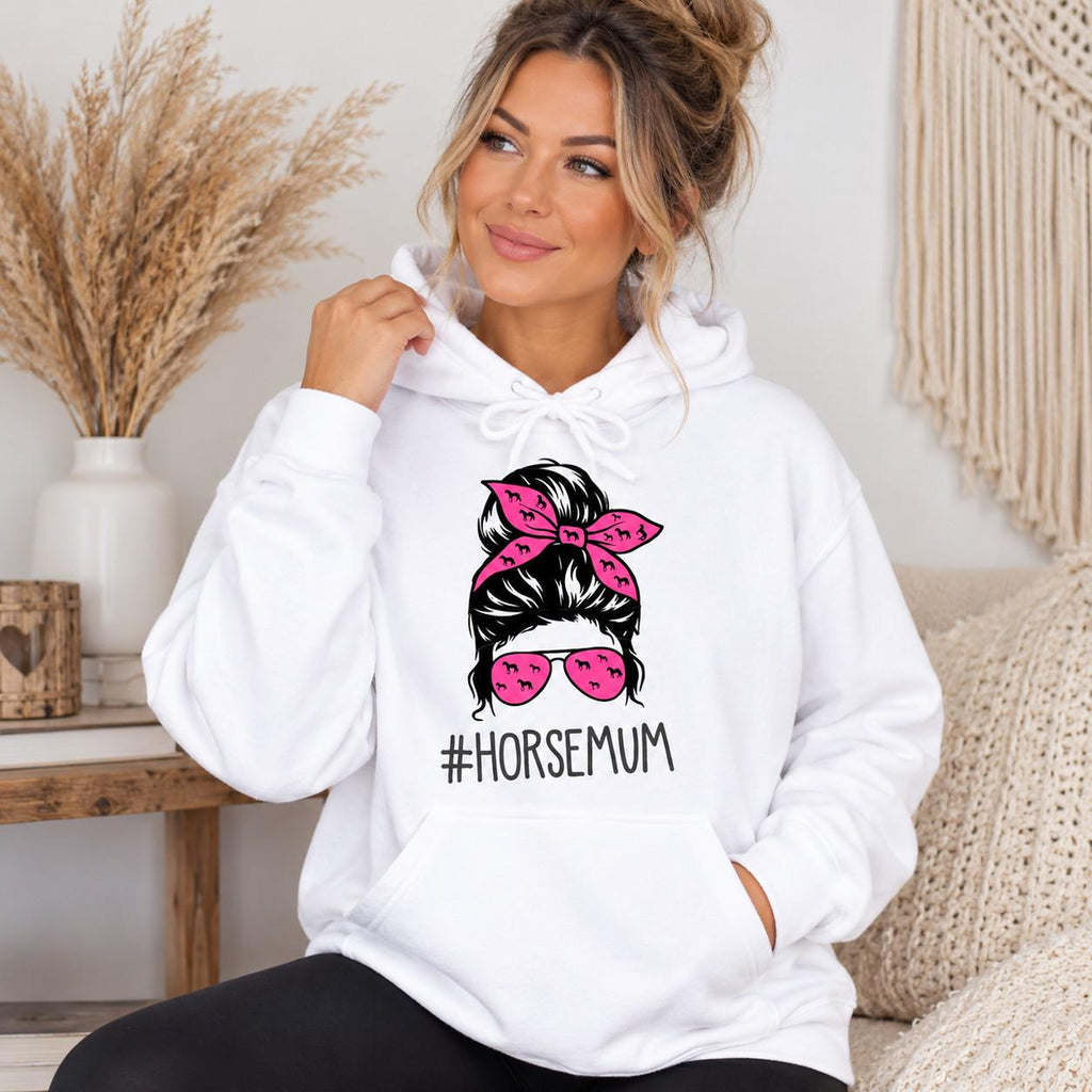 Personalised Messy Bun Horse Mum Hoodie