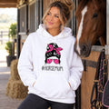 Personalised Messy Bun Horse Mum Hoodie